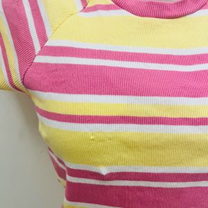 Yellow & Pink Stripped Top