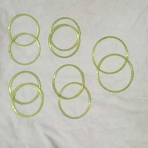 Light Green Glass Bangle And Sruchise