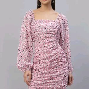 Pink Party Wear Dress On Offer