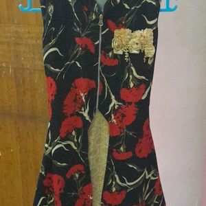 Girls Designer  Kurti With  Attached Shrug