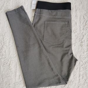 Grey Mid-Waist Trousers.