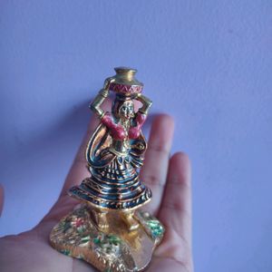 Antique Lady With Matka Miniature