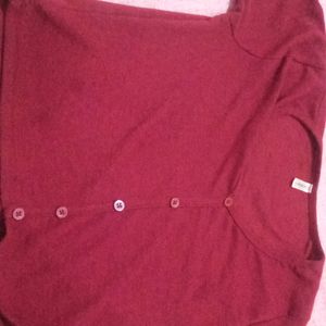 Maroon Colour Crop Top Used Once Or Twice