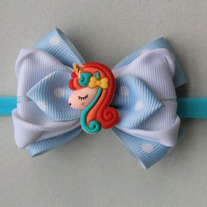 Grosgrain Unicorn Bow (Blue)