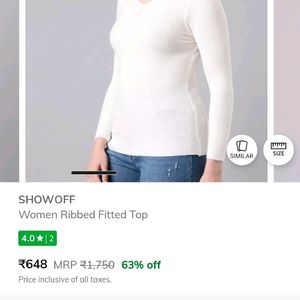 Women Ribbed Fitted Top