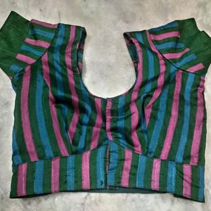 Blue Pink Stripes Blouse, Read Description