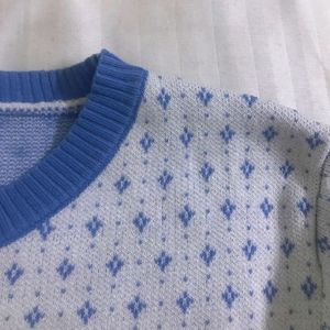 Baby Blue Knitted Top Strechy