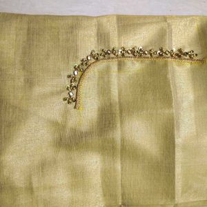 Trending Design Golden Aari Blouse Material