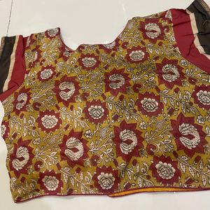 Boat Neck Kalamkari Blouse