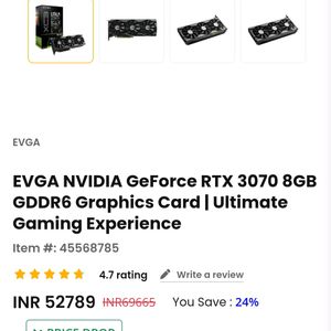 EVGA RTX3070 8GB GDDR6 ,L