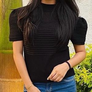 Black Turtle Neck Top