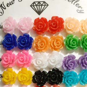 New Designer Rose Flower Work Stud Earring 12 Set