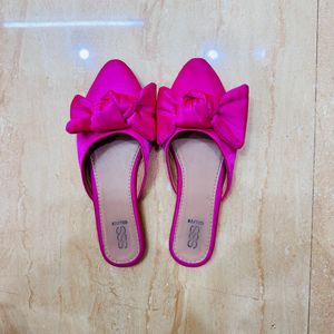 Fuschia Color Bow Flats 🎀