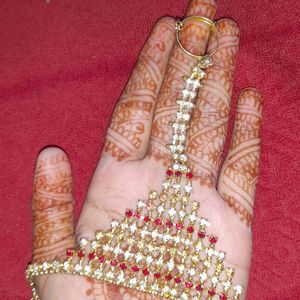 INDIAN WEDDING New Bridal Pair Hath Panja Rhinestone Gold