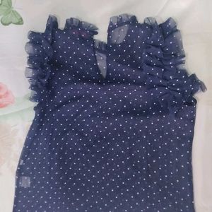 Navy Blue Polka Dot T Shirt