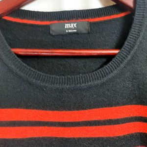 Max Red & Black Stripes Pull Over