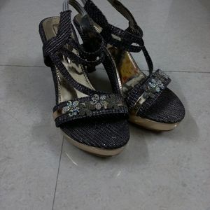 Party Wear Grey Pencil Heels...used Once Only