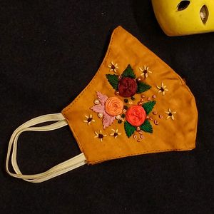 Yellow Mask- Hand Embroidered