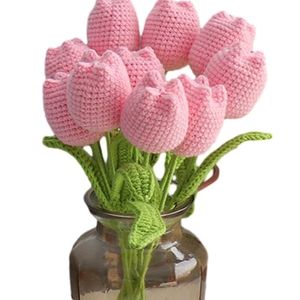 Set Of 6 Crochet Pink Tulips 🌷With Freebie 🎁