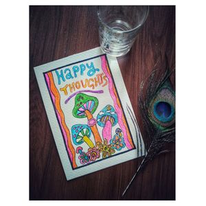 Happy Thoughts Handmade Postcard