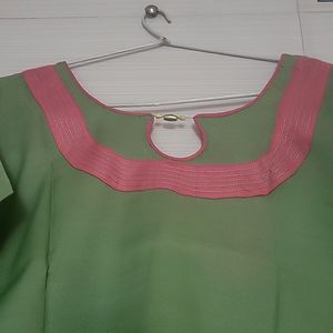 Kurti Light Green N Pink Combination