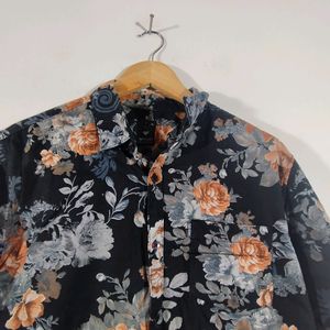 Black Floral Print Shirt (Men's)