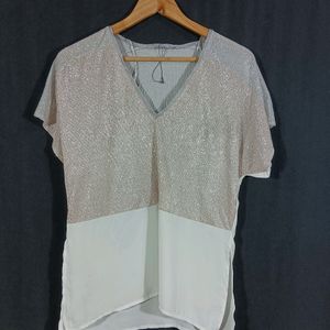 Grey & White Color Top ( Women's)