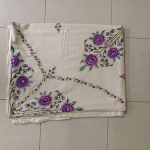 Unused Cotton Double Bedsheet With Embroidery