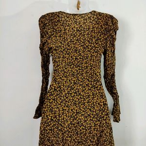 Zara Black Printed Dress ( Women)