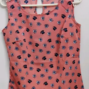 Peach Phone Print Top