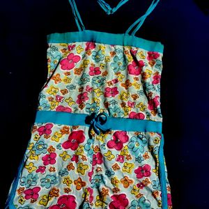 Flower Print Jumpsuit For Kids.