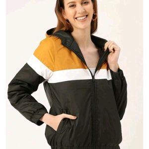 Women Colorblock Bomber Jacket