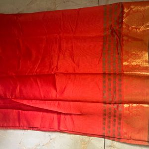 Red Orange Traditional Saree