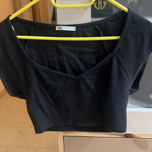 Zara Black Crop Top