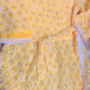 Chikankari Embroidery Naira Cut Kutta Set Baby