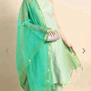 Pura Cotton Kurta Pant Dupatta Set