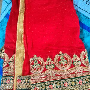 Fully New Red Heavy Designer Saree