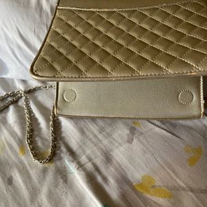 Flat Price 300 Dull Metallic Gold Handbag