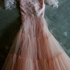 Peach Colour Long Gown