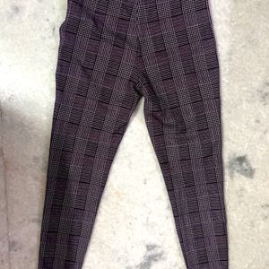 Shein Checkered Pants - Maroon And White