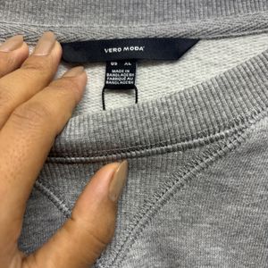 Vero Moda Grey Melange Cotton Sweatshirt