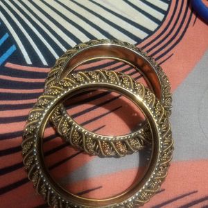 1one Pair Bronze Colour,  Party Wear Metal Bangles