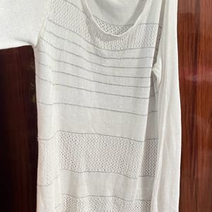 White Semi Woollen Top