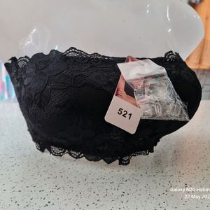 Wedding Bra Black ⚫️ Net Sizeable With Strap