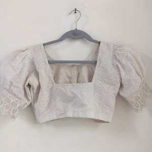 Hakoba White Saree Blouse