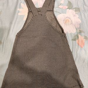 Black & White Checkered Pinafore Dress