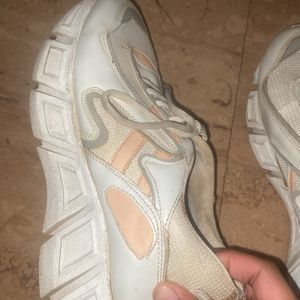 Beige Chunky Sneakers - Lightly Used, Ready for a