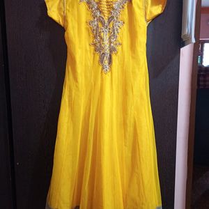 Beautiful Yellow Anarkali Dress 👗🌸✨