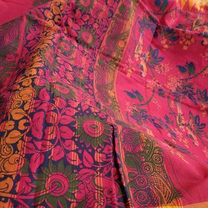 Chettinad Screen Printed Cotton Saree