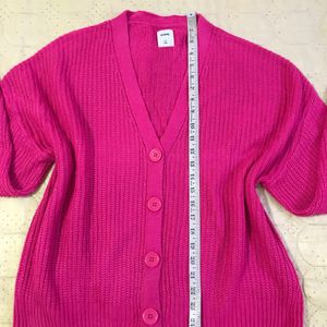 Fuschia Pink Cardigan Fits M-XL